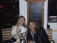 Felicia and I with Buca enjoying a relaxing dinner in downtown Garmisch shortly after we arrived. Yes, that is a chocolate sunday on my plate. ;-)