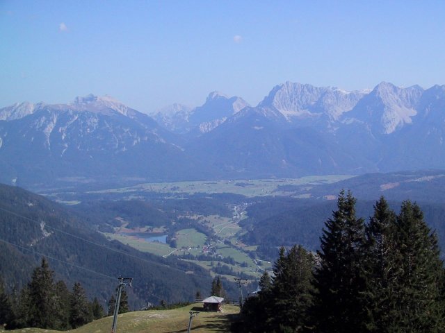 At the mid-way cafe we hopped the cable car to the top because I just couldn't hike it anymore. This is the southern view toward Switzerland from the mountaintop.