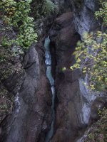 Here our trail intersected with the gorge, in the form of a small wooden bridge... good thing I have no problem with heights. ;-)
