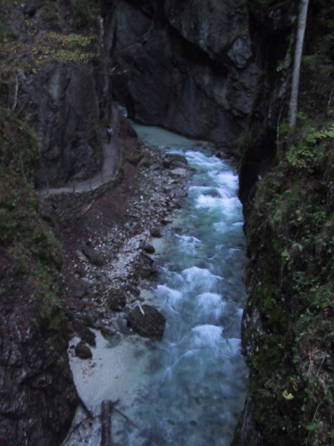Here we are back at the beginning and you can see on the left the original path we took into the gorge.