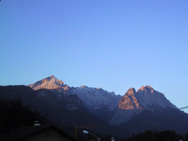 And the same sunrise looking out the Western window of our room.