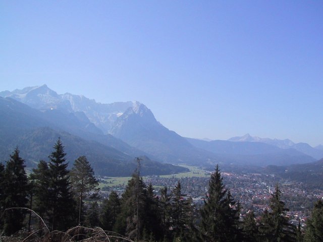 My first picture from our hike... looking down over Garmisch and Partenkirchen.