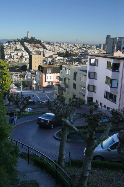 Lombard Street, supposedly the crookedest street in the world