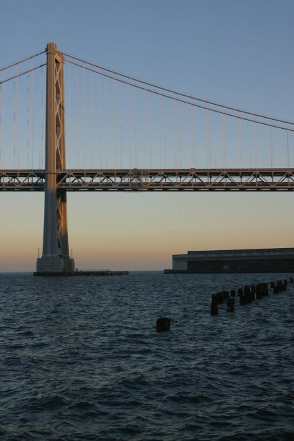 The Bay Bridge at sunset