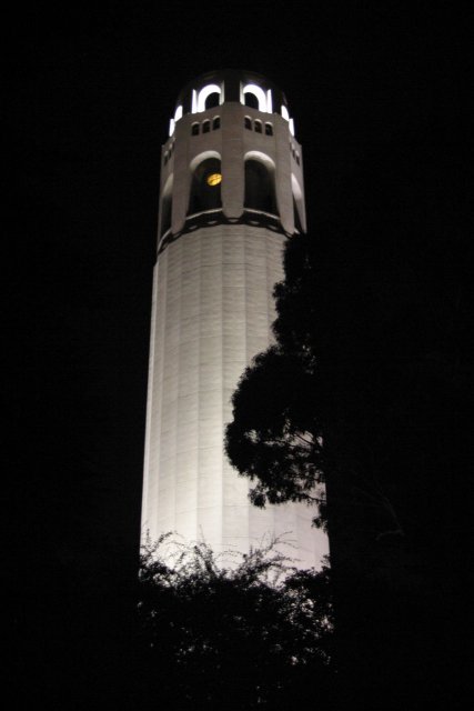 Coit Tower at night