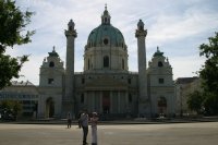 Jon & Amara admiring Karl's Kirche.