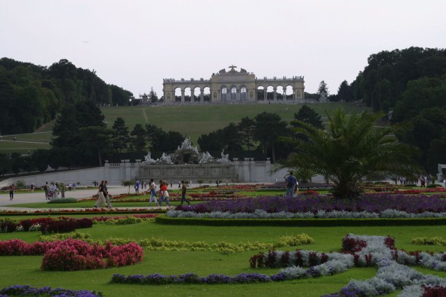 A portion of the back gardens of Schloss Schoenbrunn.