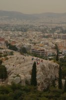 The Areopagus hill (also known as Mars Hill) is situated just bellow the entrance of the Acropolis.  It was here that the Apostle Paul gave his sermon on an Unknown God in 51 AD.