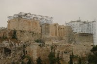 A view of the Acropolis (scaffolding and all), taken from Areopagus Hill (aka Mars hill).