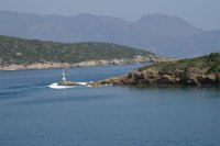Our first glimpses of Poros.