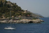 Entering port at Hydra