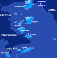 We departed from Athens and visited Poros, Hydra, and then Aegina before returning to Athens.