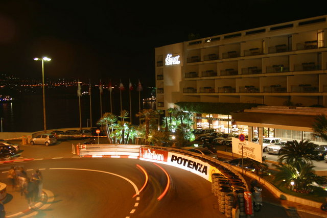 This is the front of our hotel.  Just days before we arrived fast cars whipped around this turn in the Monaco Formula One Grand Prix.  You can see the sponsorship and stacked tires/padding still there.