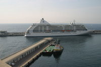 One of many such boats that docked at the Monaco harbor outside our hotel window.