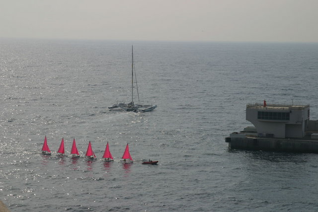 A stylish sailing class returning to port.  The style and order of the boats is analogous to Monaco itself, where we never saw a dirty sidewalk, an unmanicured patch of grass, or anything that wasn't picture perfect.