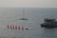 A stylish sailing class returning to port.  The style and order of the boats is analogous to Monaco itself, where we never saw a dirty sidewalk, an unmanicured patch of grass, or anything that wasn't picture perfect.