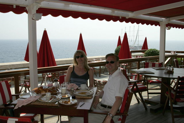 Breakfast on the terrace!  The gorgeous view and amazing food instantly made it a morning ritual... okay, an 11:30-12:30 ritual, but technically still morning when we began.  Hey, it's not a vacation if can't sleep in!