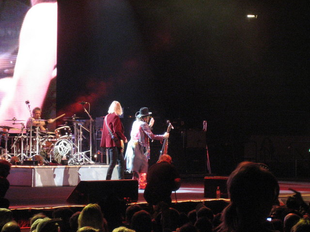 After the German warmup band and a brief intermission, the guys we came for finally appeared on stage and the arena errupted.