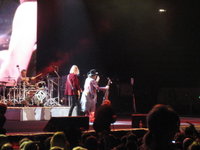 After the German warmup band and a brief intermission, the guys we came for finally appeared on stage and the arena errupted.