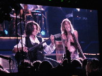 The view on the video screen during their accousic jam.