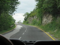 Driving up the mountain to see the cross up close