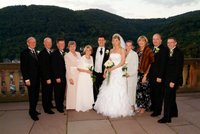 Peter's dad, brother Dana, brother Bob, grandmother, mom, the couple, Dee's mom, sister Deb, brother-in-law Art, and brother Stephen