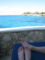 Relaxing, reading in the shade.