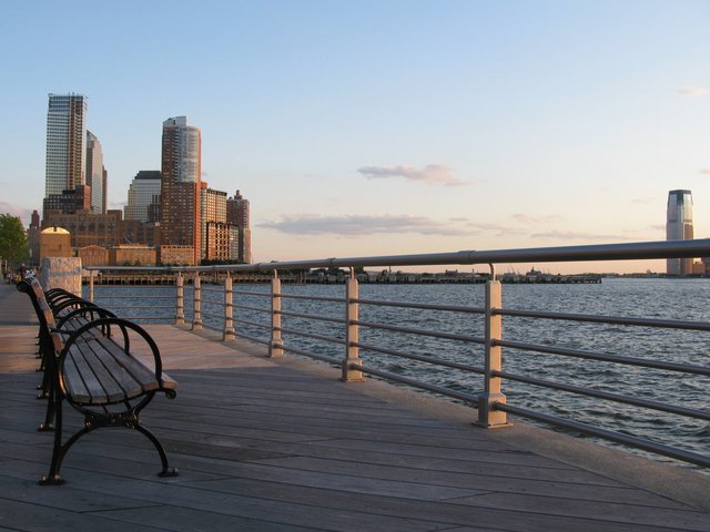 As sunset approached I took a walk along the hudson toward Battery park, hoping to catch the Statue of Liberty.