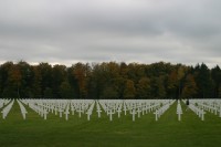 The weather was quite fitting for the somber location.