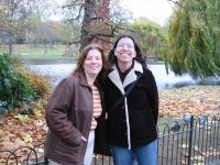 Regan and Laurel pose for picture in St James Park.
