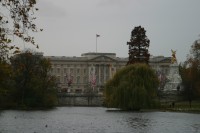 The footbridge in St James Park provided an excellent place to take pictures of Buckingham Palace.