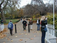 While I was focused on Buckingham Palace, other people saw a different photo opportunity.  Here Norm took a picture of Laurel taking a picture of me taking a picture.